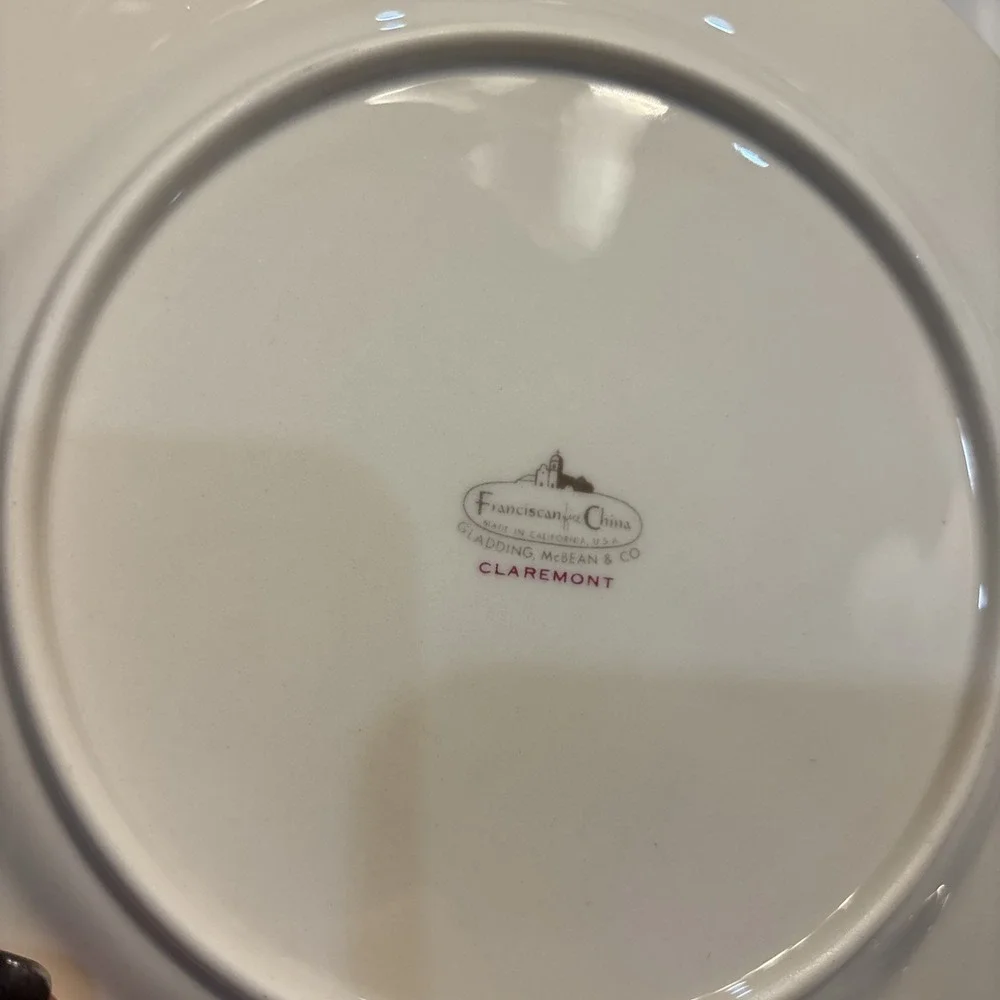 5 Pcs Vintage Franciscan Claremont Fine China 4-Salad And 1- Bread Plate/Plates